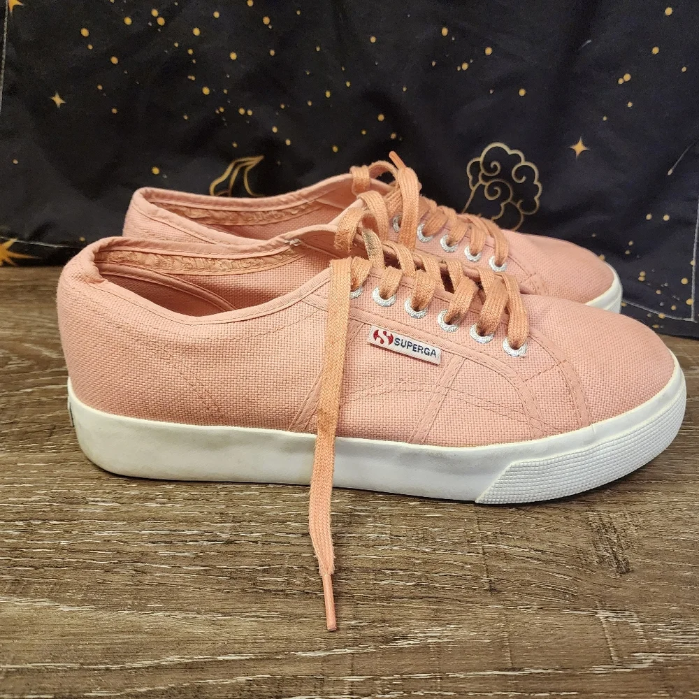 Superga Cotu Classic Canvas Sneakers 2750 Pink Peach Size - Picture 3 of 6